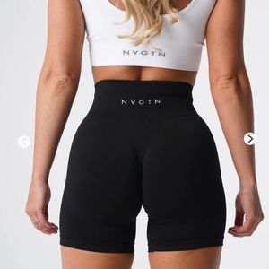 NVGTN Black Solid Seamless Shorts